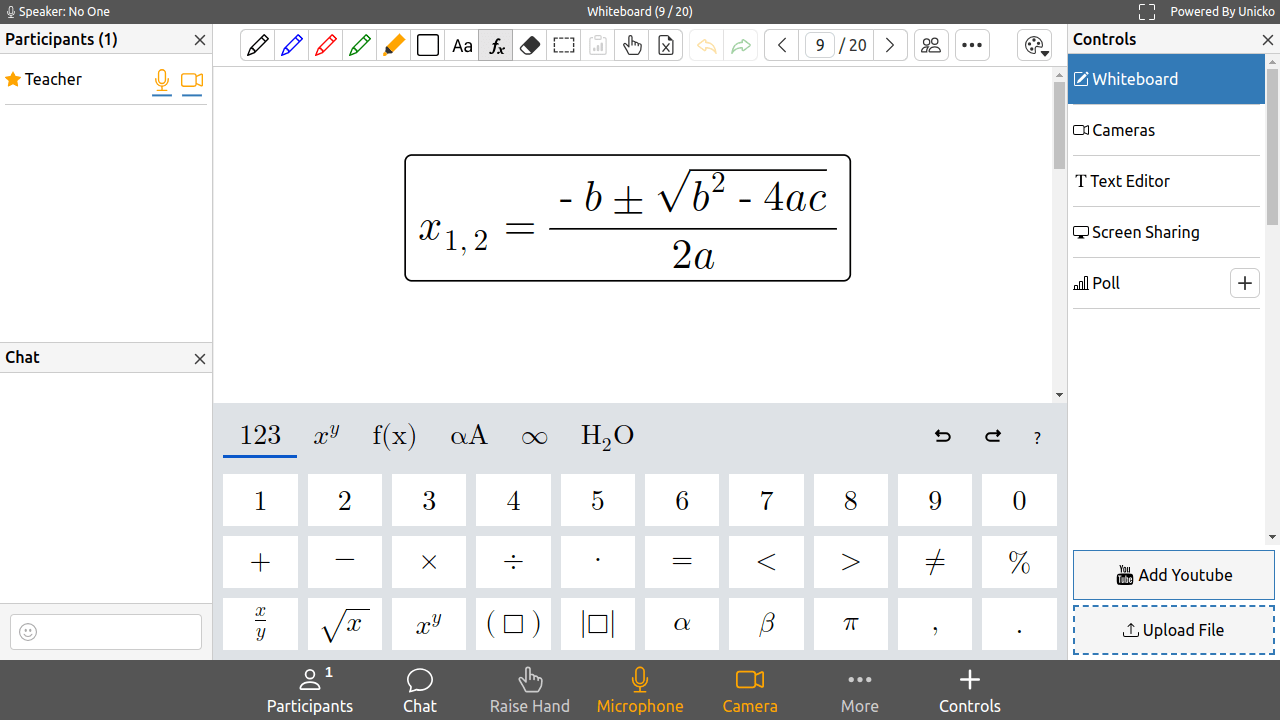 Equation Editor keyboard shortcuts