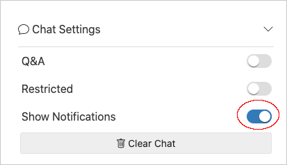 Disable chat notifications