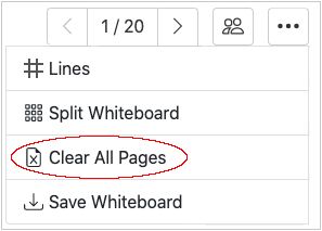 Clear whiteboard pages